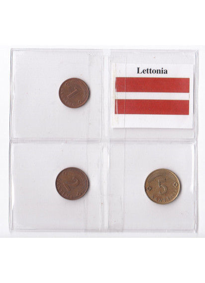LETTONIA Set composto da 3 monete Spl anni misti